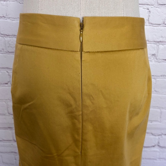 J. CREW Factory Mustard Yellow Knee Length No 2 Pencil Skirt--EUC--12 - Picture 10 of 12
